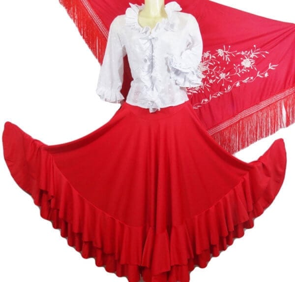 FLAMENCO/ SEVILLAN SKIRT DOUBLE  RUFFLE NOIR/ NOIR - Image 2