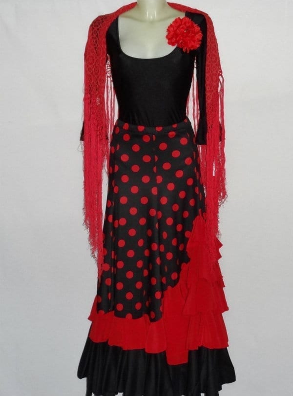 Flamenco skirt black red