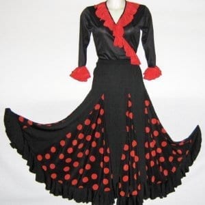 flamenco skirt black and red