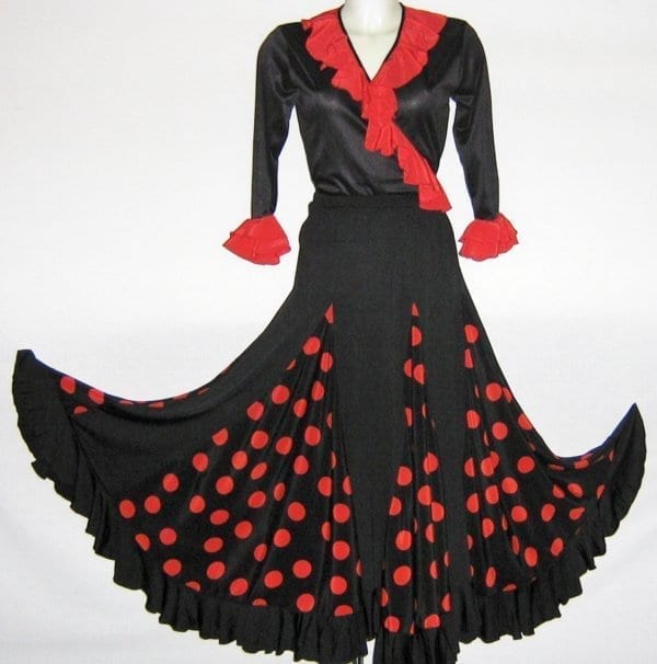 flamenco skirt black and red