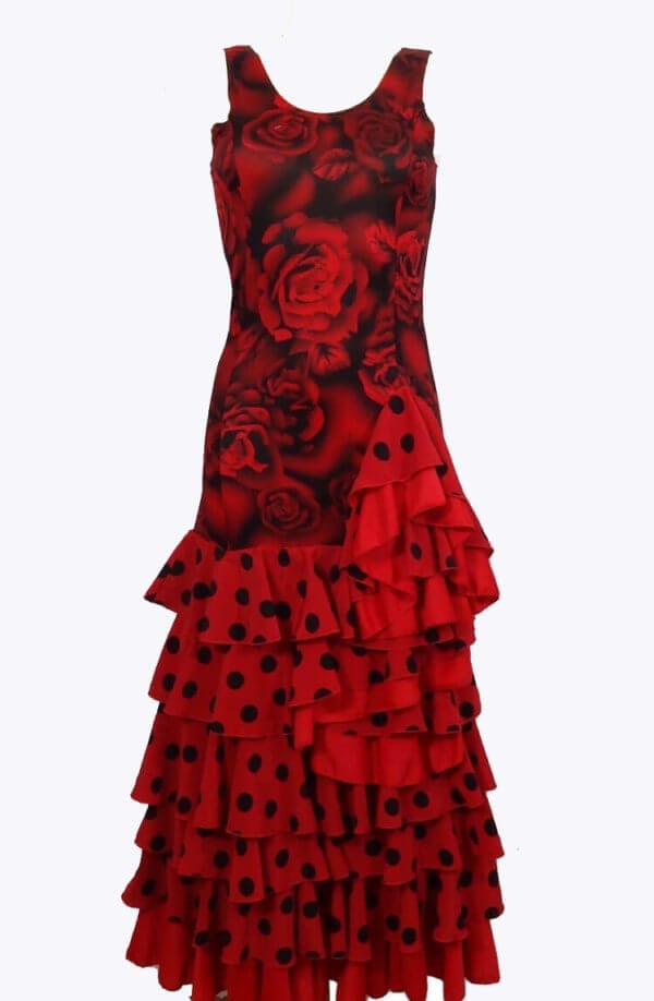 FLAMENCO CHILDREEN DRESS RED POLKA DOT BLACK 5 STEERING WHEELS